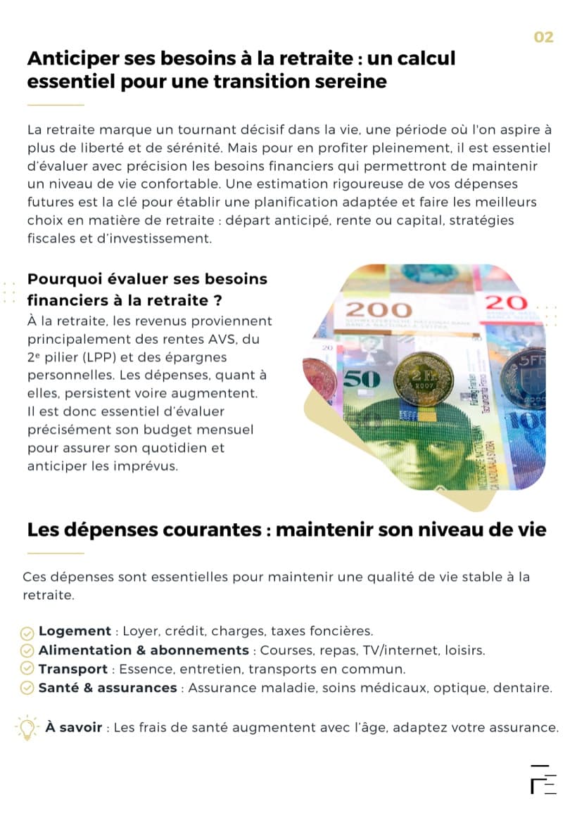 Extrait du guide : anticiper ses besoins à la retraite